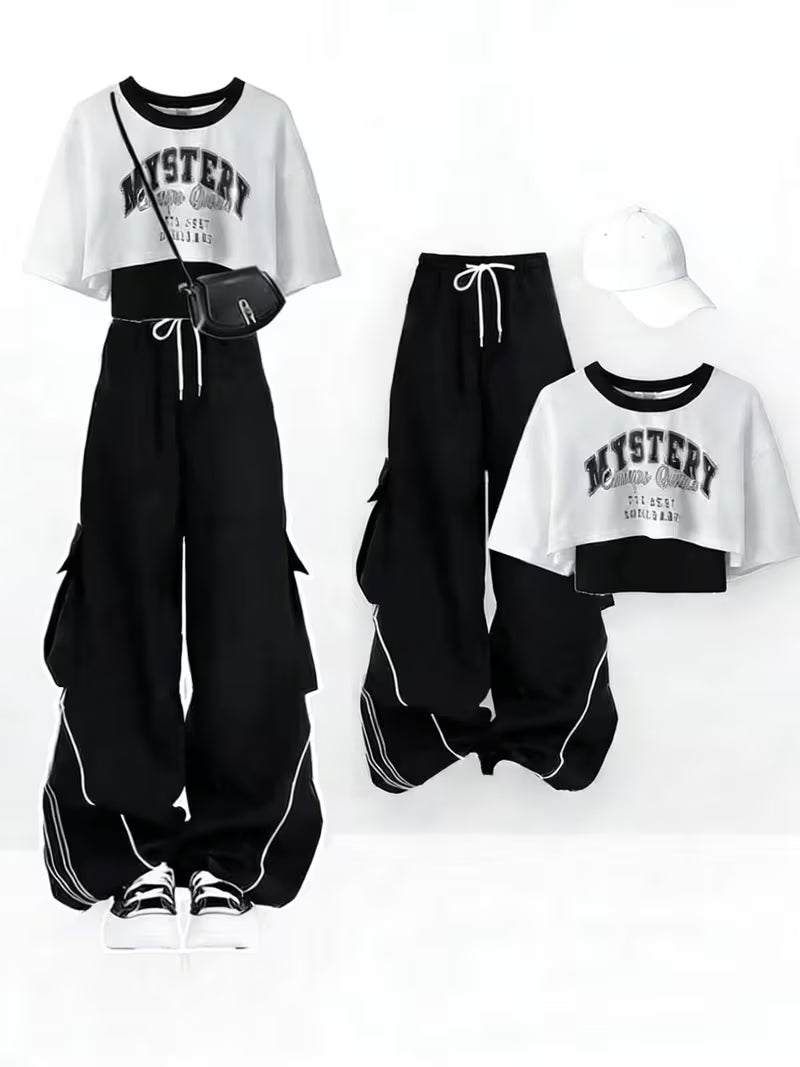 Women's Graphic Crop Top & Cargo Pants Co-Ord Set