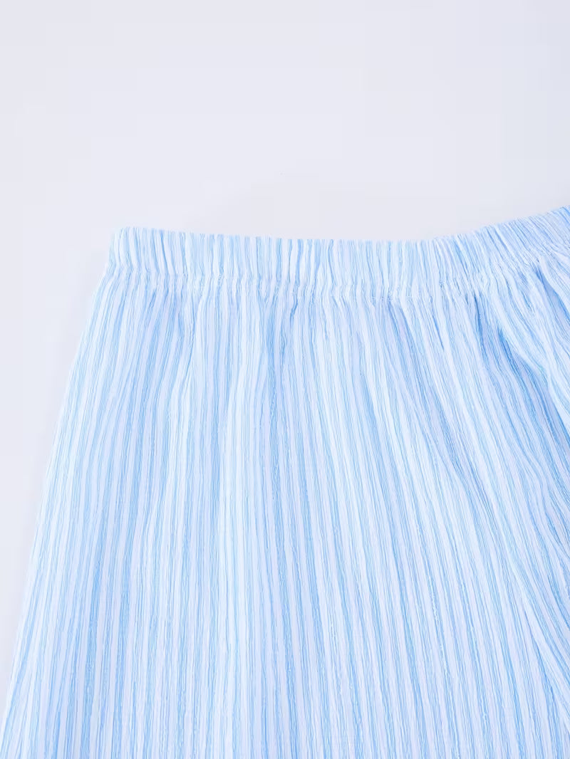 Cloud Blue Striped 3-Piece Co-Ord Set