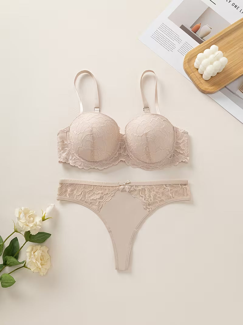 3-Piece Lace Bra & Panty Set for Women