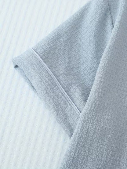 Women’s Soft Textured Short Pajama Set – Premium Collared Loungewear