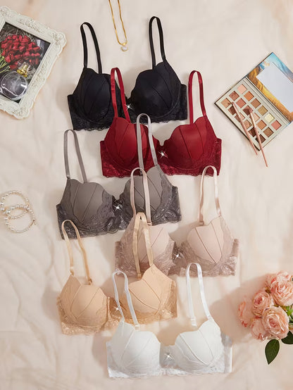 6-Piece Premium Lace & Smooth Finish Bra Set for Women