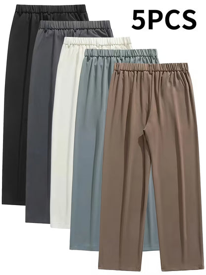 Pack of 5 Comfortable Everyday Trousers – Classic Multi-Color Collection