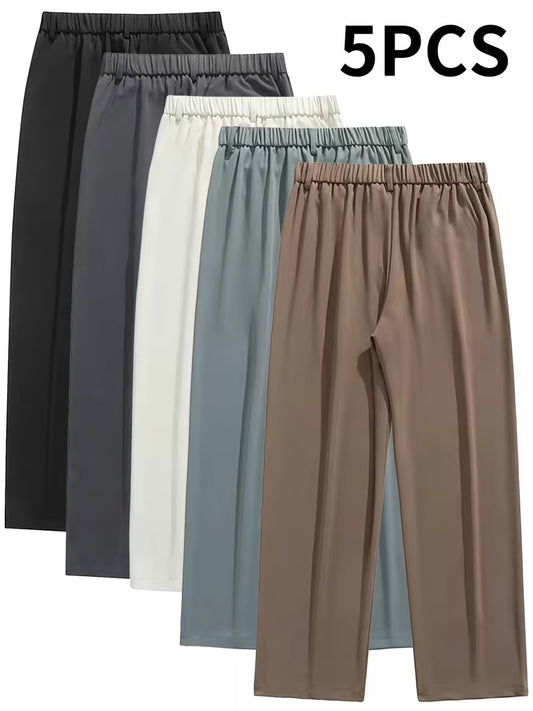 Pack of 5 Comfortable Everyday Trousers – Classic Multi-Color Collection