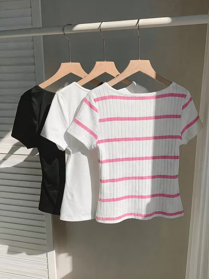 Everyday Ribbed & Basic T-Shirt Collection – Pack of 3