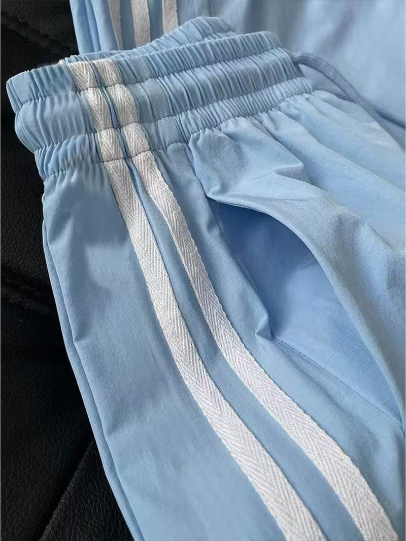 California Los Angeles Graphic Co-Ord Set – White & Sky Blue
