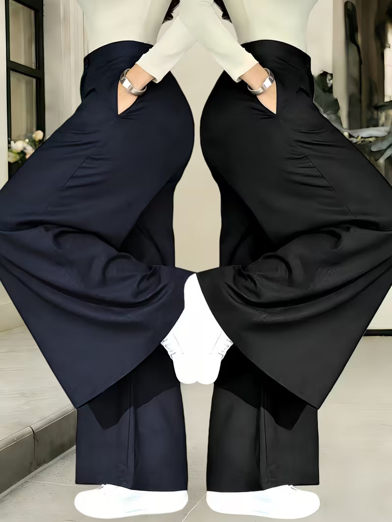 Elegant Wide-Leg High-Waist Formal Trousers
