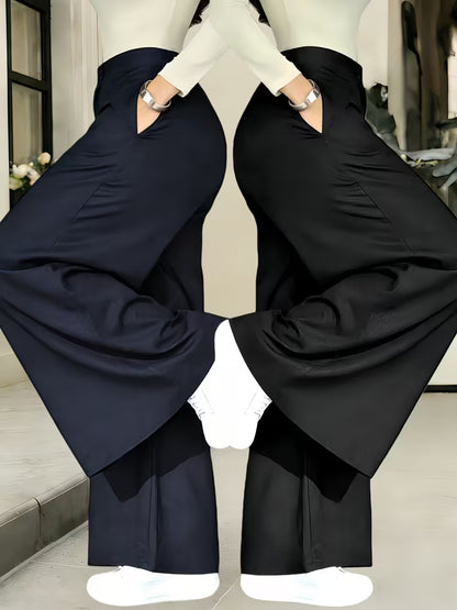Elegant Wide-Leg High-Waist Formal Trousers