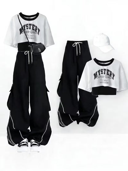 Women's Graphic Crop Top & Cargo Pants Co-Ord Set