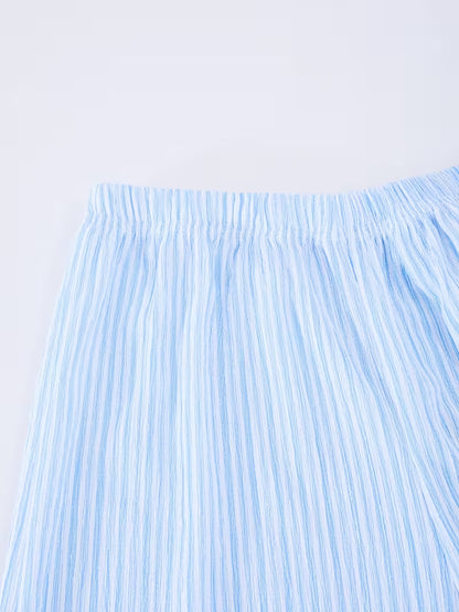 Cloud Blue Striped 3-Piece Co-Ord Set