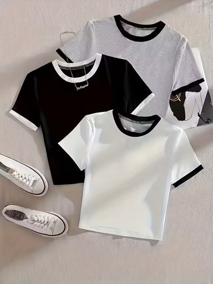 Contrast Edge Oversized T-Shirt – Pack of 3