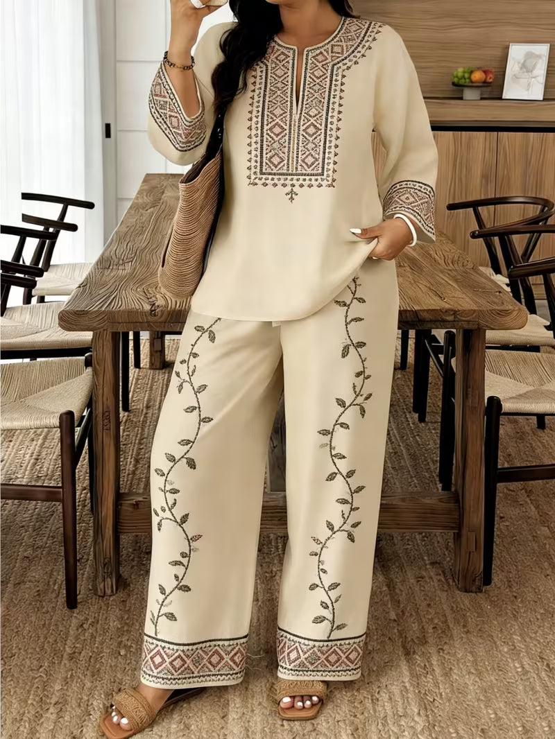 Ivory Vine Embroidered Co-Ord Set