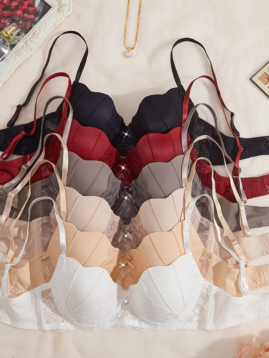 6-Piece Premium Lace & Smooth Finish Bra Set for Women