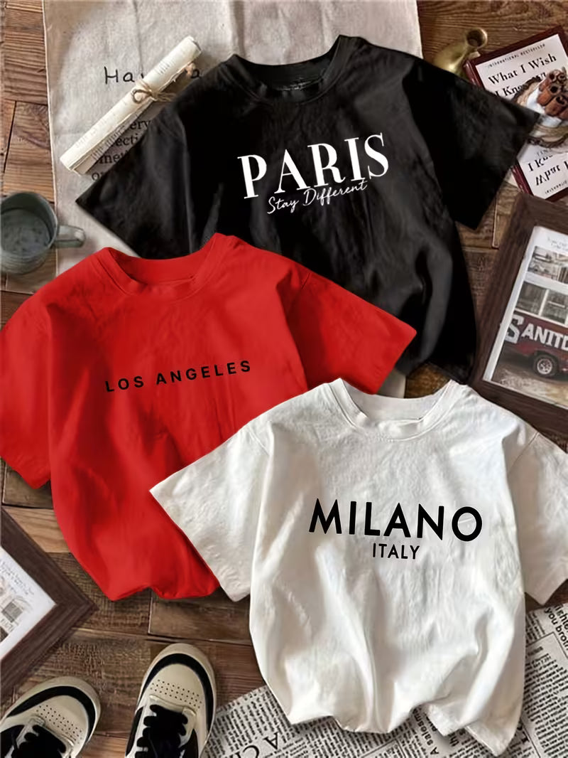 City Vibes Graphic T-Shirt – Pack of 3