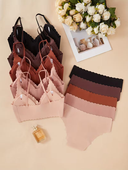 10-Piece Women's Seamless Scalloped Lingerie Set