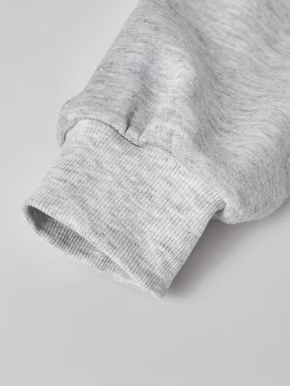 Grey Cozy 3-Piece Lounge Set with Cropped Hoodie