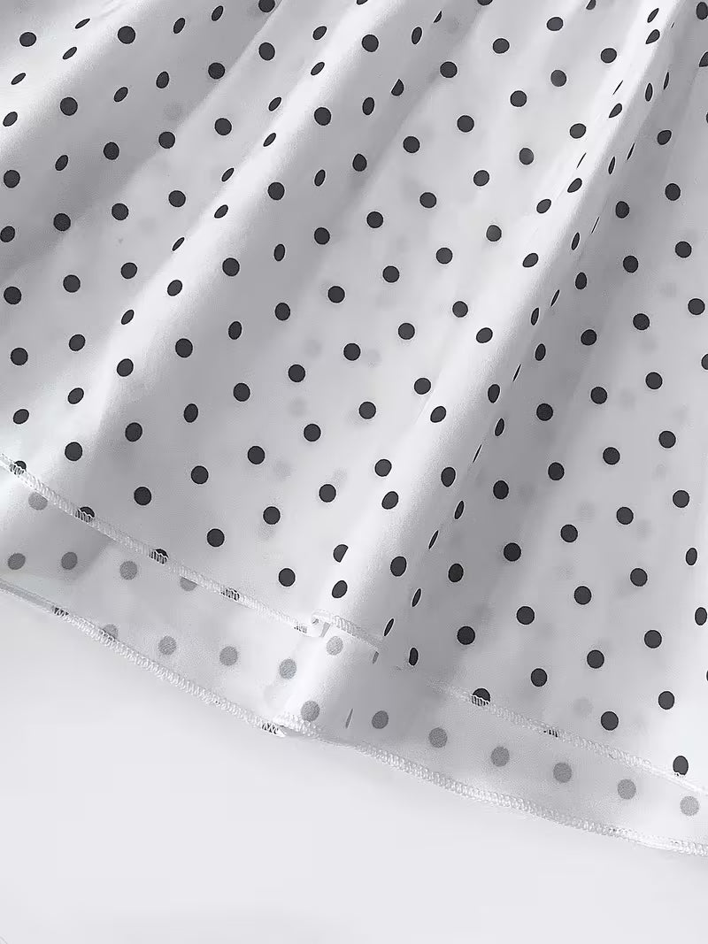 Polka Dot Bow Front Peplum Top
