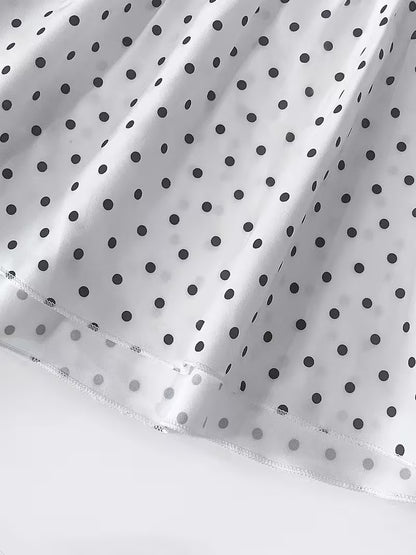 Polka Dot Bow Front Peplum Top