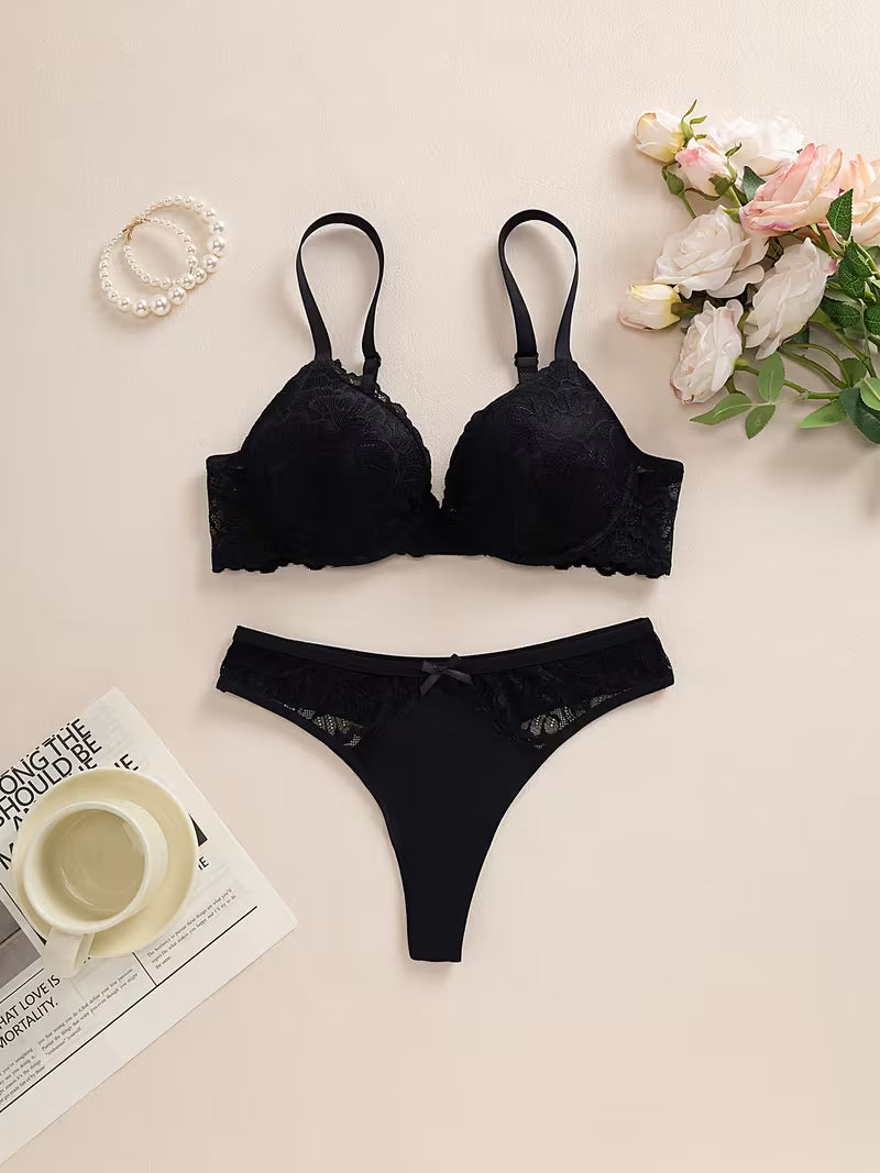 3-Piece Lace Bra & Panty Set for Women