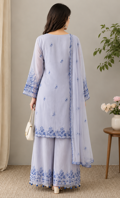 Women’s Embroidered 3-Piece Salwar Suit Set with Dupatta – Elegant Floral Print