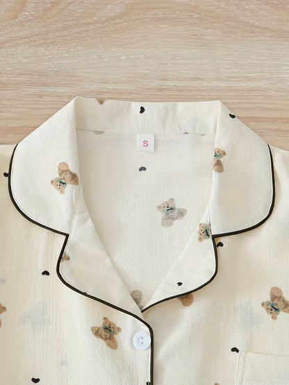 Women’s Set of 3 Floral Print Pajama Sets – Short Sleeve Button-Up Sleepwear