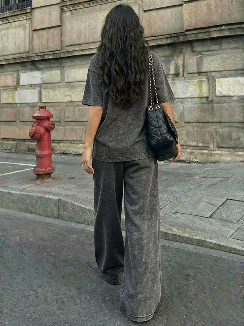 Women's Brooklyn Oversized T-Shirt & Wide-Leg Pants Co-Ord Set