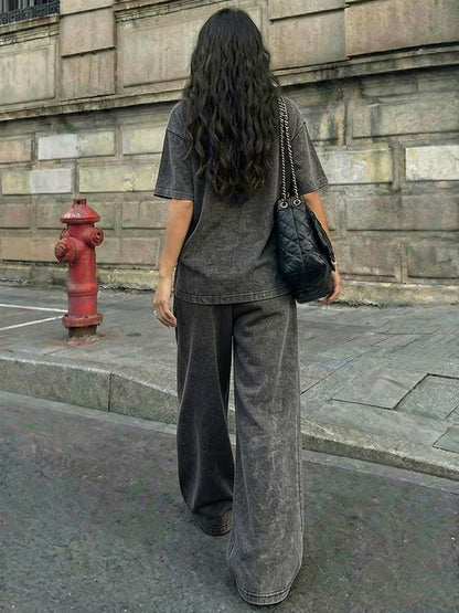 Women's Brooklyn Oversized T-Shirt & Wide-Leg Pants Co-Ord Set