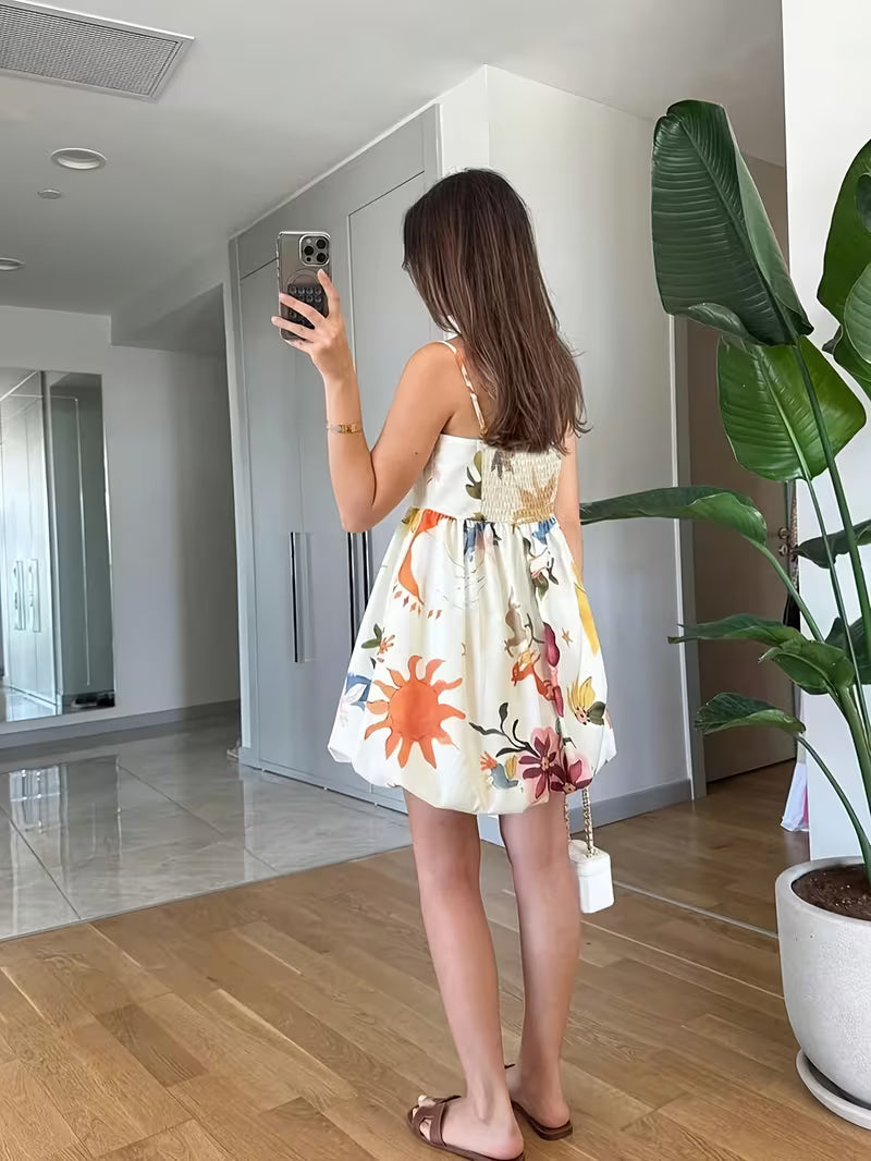 Floral Printed Spaghetti Strap Maxi Dress