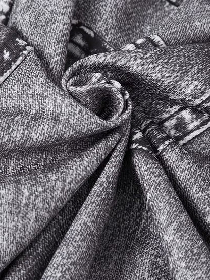 Women’s Charcoal Grey Cropped Hoodie & Star Cargo Jeans 3-Piece Co-Ord Set