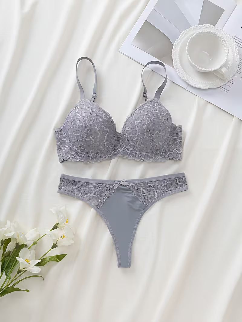 3-Piece Lace Bra & Panty Set