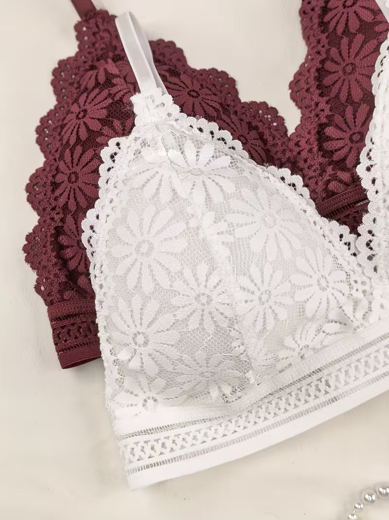 Women's 10Pcs Floral Lace Bralette & Panty Set