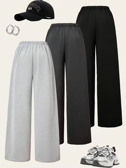 Women’s Oversized Wide-Leg Jogger Pants – Pack of 3 | New York, California & Los Angeles Print