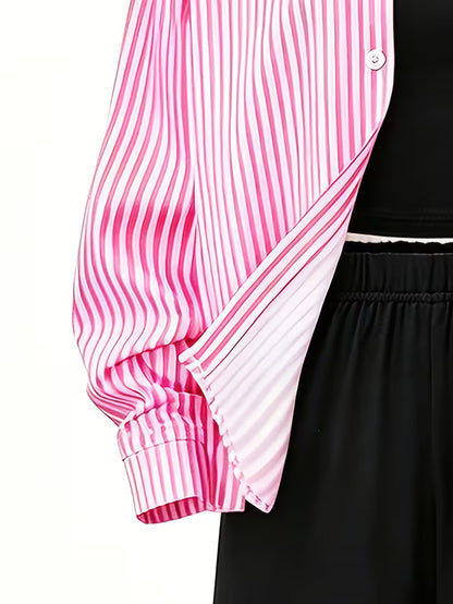 Pink Stripe Play 3-Piece Co-Ord Set