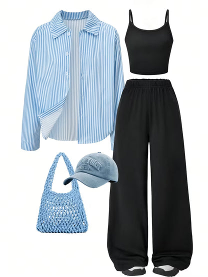 Skyline Striped 3-Piece Co-Ord Set