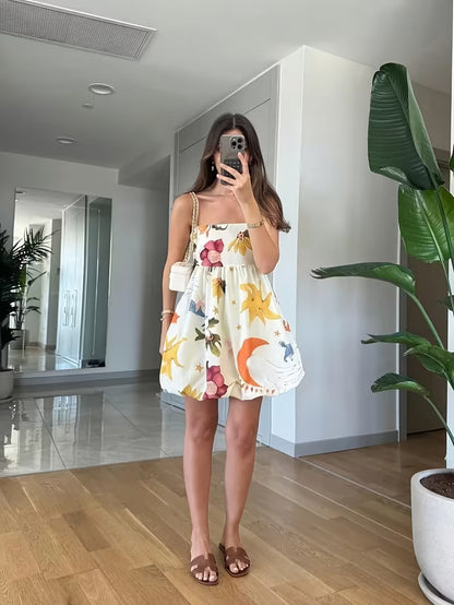 Floral Printed Spaghetti Strap Maxi Dress
