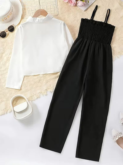 Elegant Casual Shirt & Wide-Leg Pants Co-Ord Set