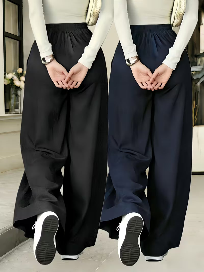 Elegant Wide-Leg High-Waist Formal Trousers