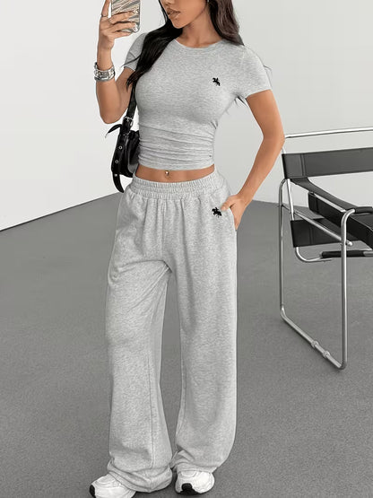 Women's Grey Relaxed Lounge Co-Ord Set