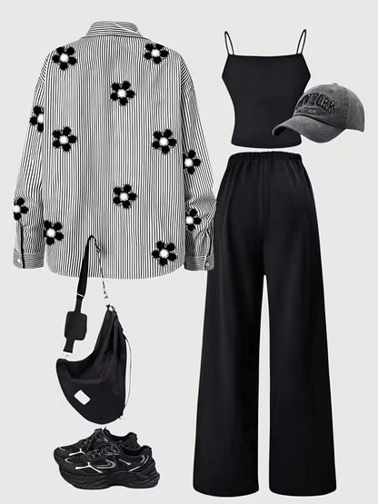 Urban Bloom Striped Layered Co-Ord Set
