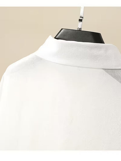 Women’s White Textured Sheer Button-Down Shirt