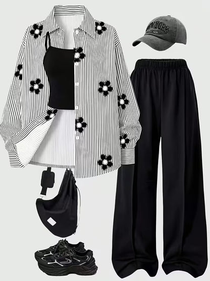 Urban Bloom Striped Layered Co-Ord Set