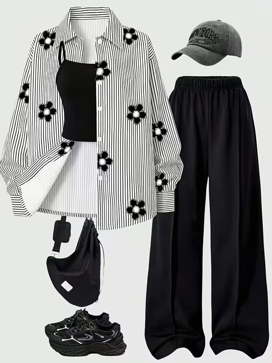 Urban Bloom Striped Layered Co-Ord Set