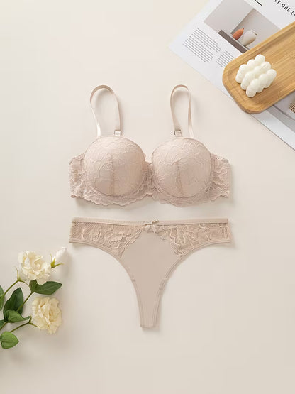3-Piece Lace Bra & Panty Set for Women